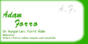 adam forro business card
